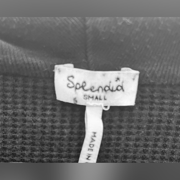 Splendid Black Thermal Cowl Neck Tunic Top Long Sleeve Cotton Blend - Picture 7 of 8